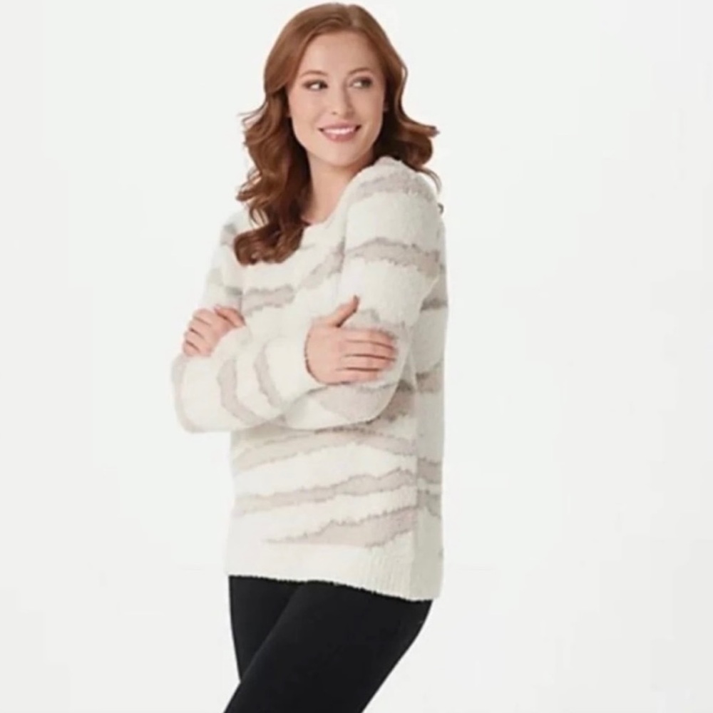 NWT Barefoot Dreams Cozychic Seaside Crew Neck Pullover